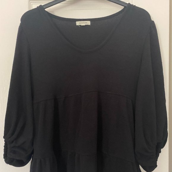 Black A-line Mini Cotton Dress - Picture 4 of 4